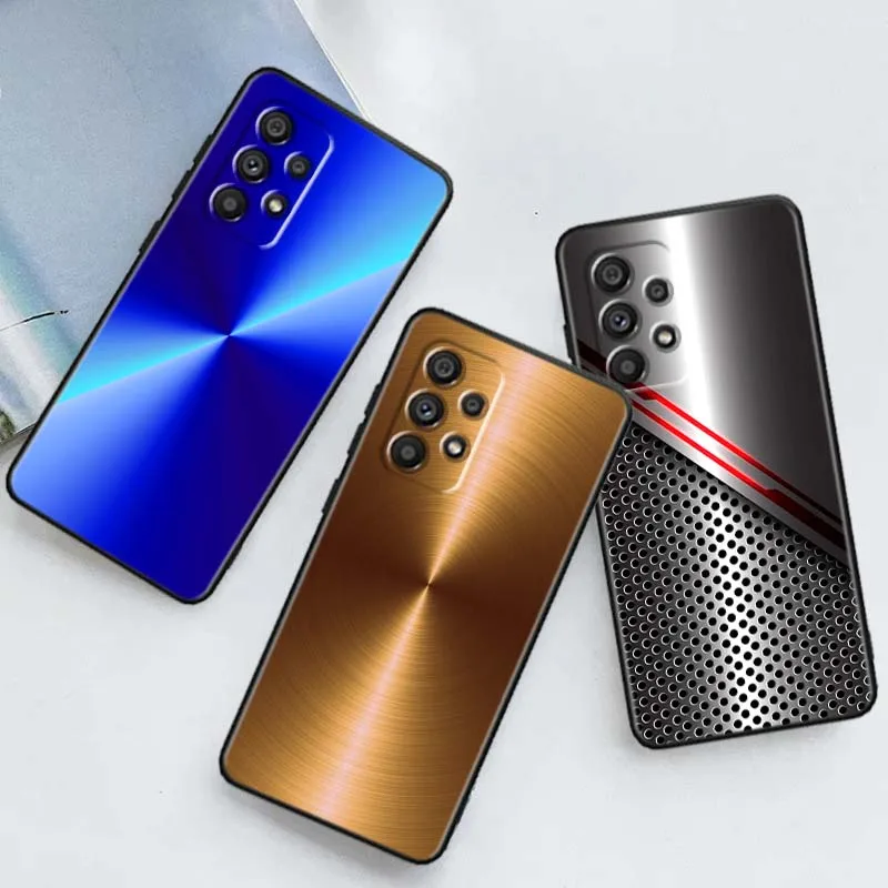 

Metal design patterns Phone Case For Samsung A73 A72 A71 A55 A54 A53 A52 A51 A13 A22 A16 A15 A12 A14 A05 A06 5G Black
