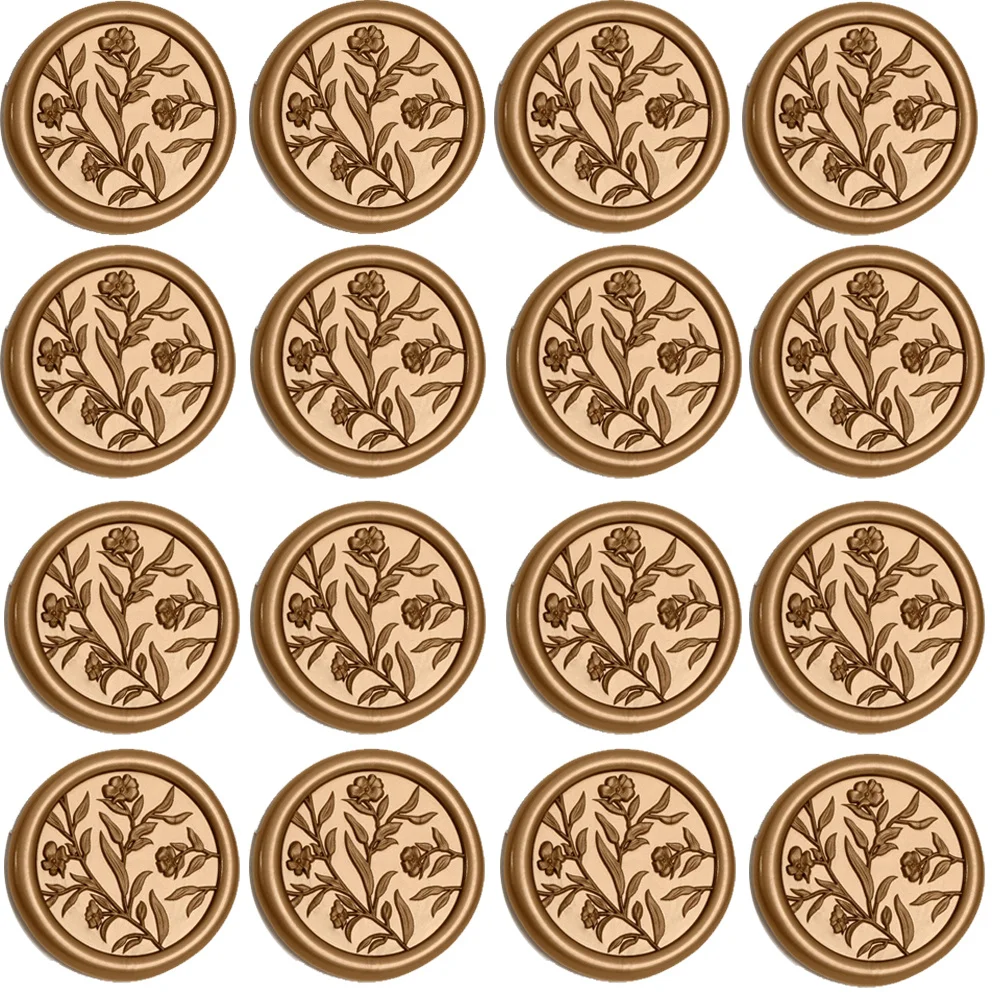 50pcs Wax Seal Stickers - 3D Floral Wedding Invitation Envelope Seals, Self-Adhesive Stickers,for Invitations, Christmas