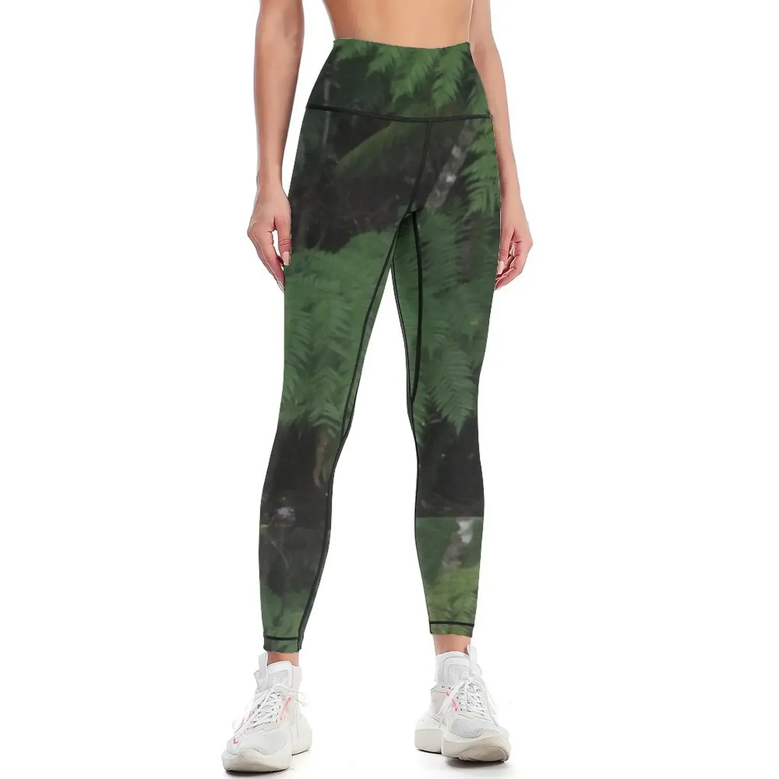 Forest tree fern Leggings gym wear Leginsy push up legings for fitness sport set Womens Leggings