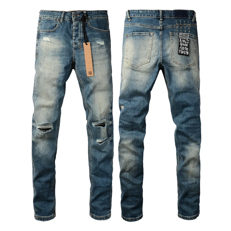 Vintage Wash Faded KSUBI Cross Jeans Fall Winter Streetwear Ripped Straight Pants Men's Hip Hop Style Ksubi Denim Pencil Pants