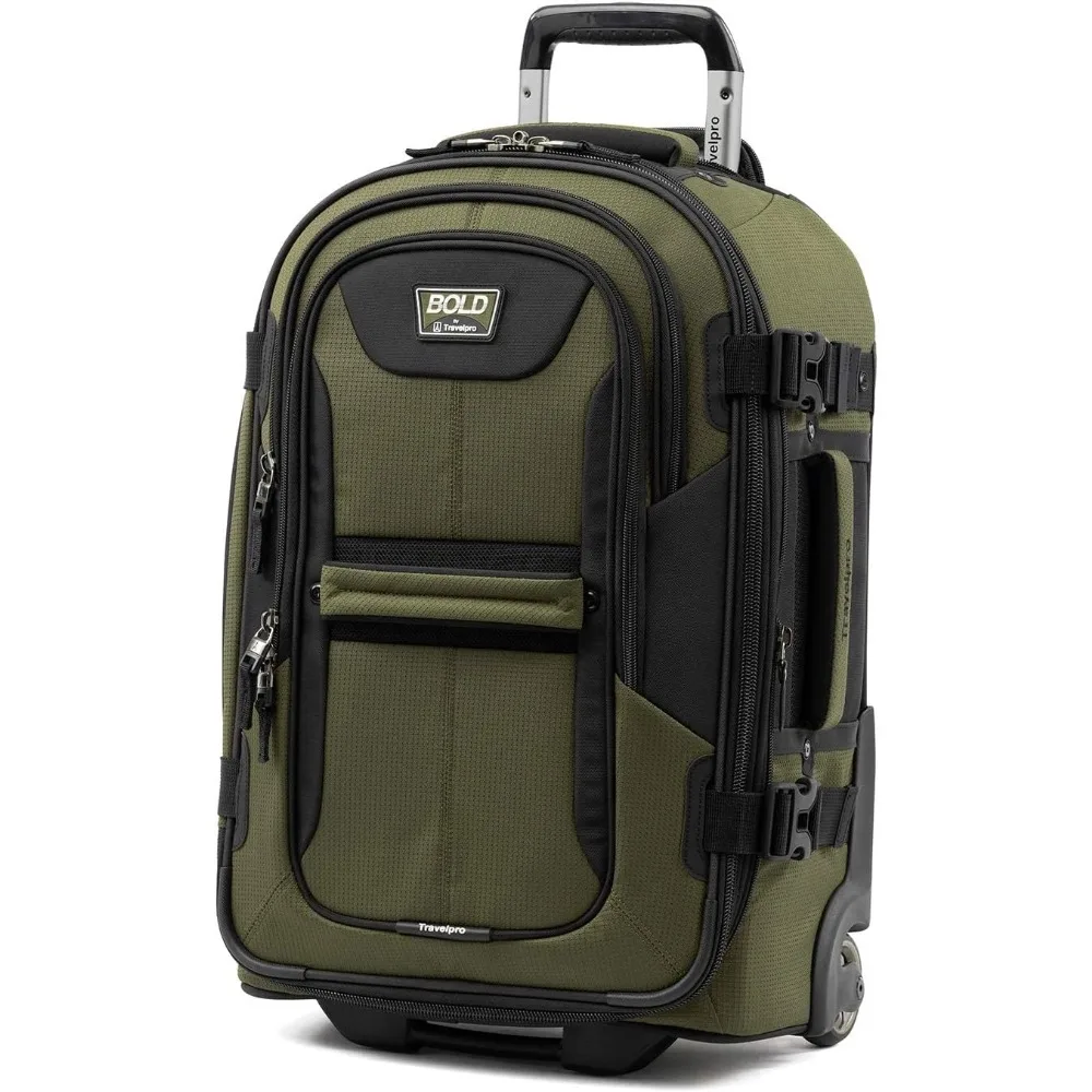 Two-Piece Softside Expandable Luggage Set - Adult Unisex Olive/Black Rollaboard with 22 and 28 Inch Options