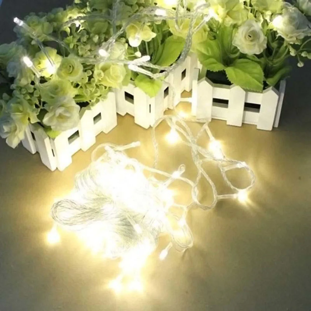 10M LED Warm White Lights Spring Fairy Lamp Party EU Plug Home Stairs DIY Decor Wedding Xmas Garden Fence Christmas Decoration