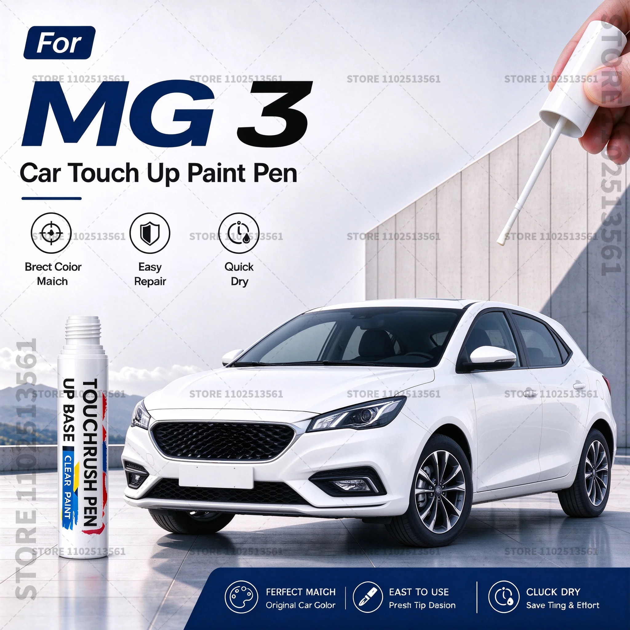Car Scratch Remover Paint Pen Touch Up Marker for Auto Body Repair Door Bumper Fender Accessories For 2011-2020 MG 3 White Black