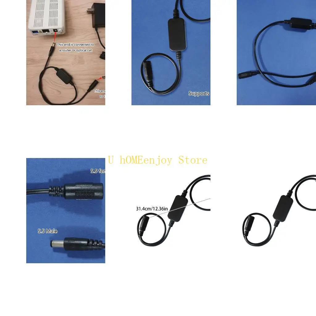 B0KF Automatic Router Cable 5.5x2.1mm Extension Cable with Router Rebooter