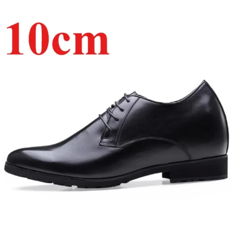 

Invisible Height-increasing Shoes for Men's 10cm Elevated Dress Shoes Business Genuine Leather Groom Wedding Increase Shoes Male
