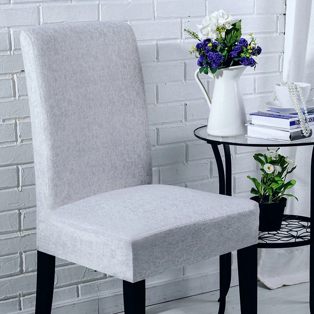 

Stretchy Chair Elastic Seat Protector Macaron Grey Spandex Banquet Party Wedding Home Office Use 46-55Cm Back Height