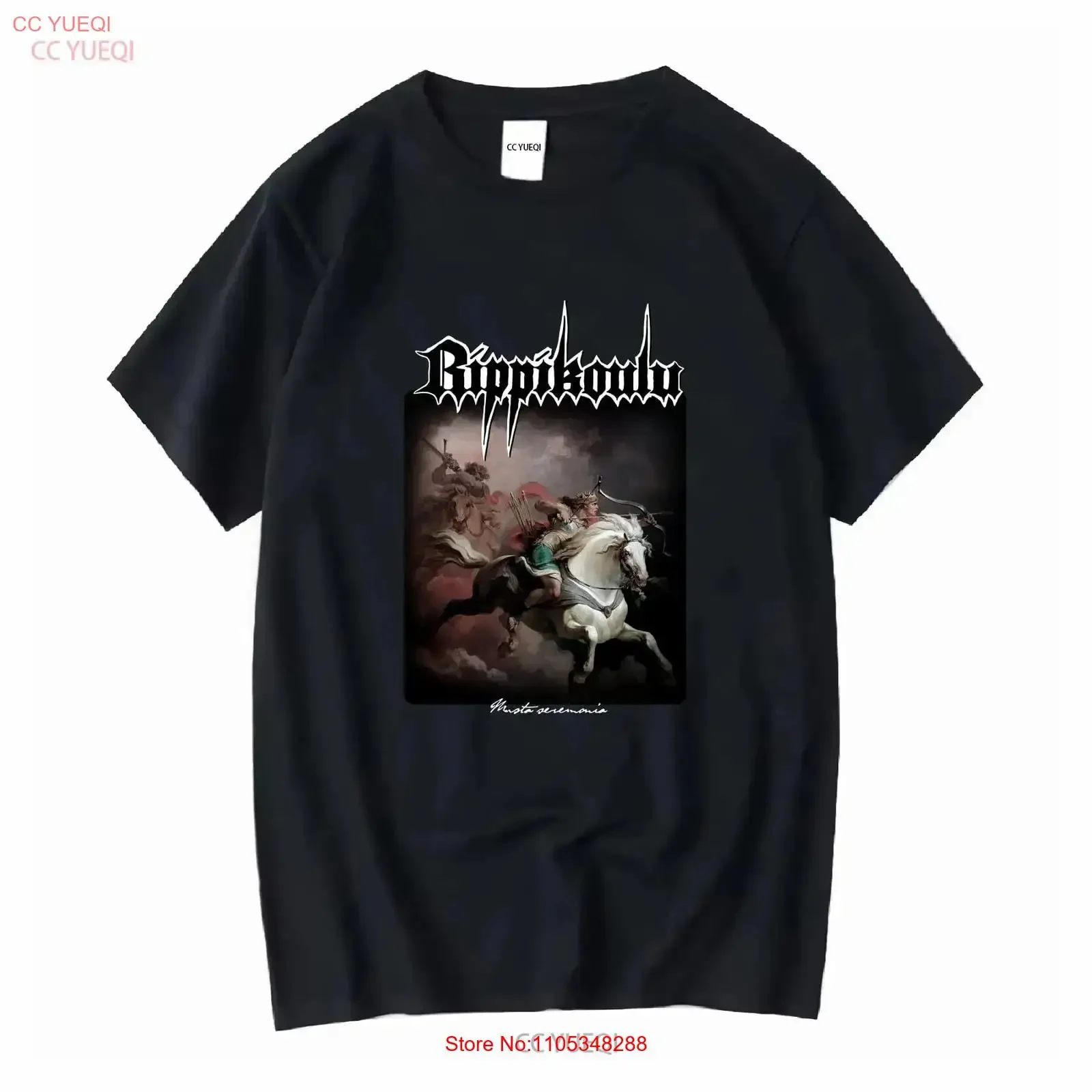 Rippikoulu Musta Seremonia Finland Death Metal Retro Logo T-Shirt Größe S 5XL Vintage Washed Herren Vintage Washed Unisex