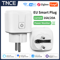 TNCE Tuya Smart Plug WiFi/Zigbee Smart Socket EU 16A/20A Power Monitor Timing Voice Control Function Works With Alexa GoogleHome