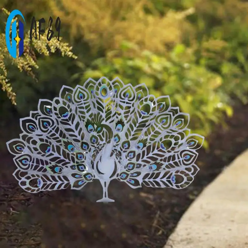 

AF89-Metal Peacocks Garden Stake,Hollow Out Yard Art Peacocks Statue Decorative,Metal Peacocks Animal Spreads Its Tail