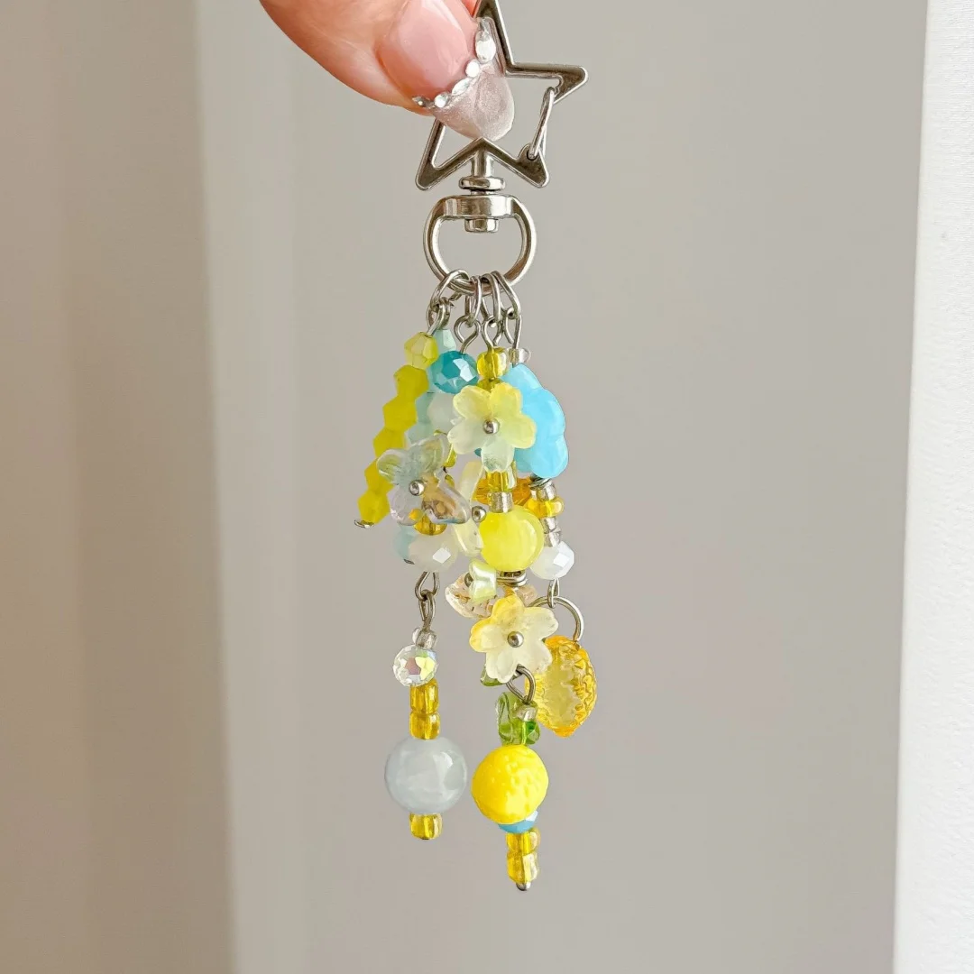 Handmade Key Chain Summer Star Key Chain Lemon Key Chain Translucent For Backpacks Keys Summer Outings