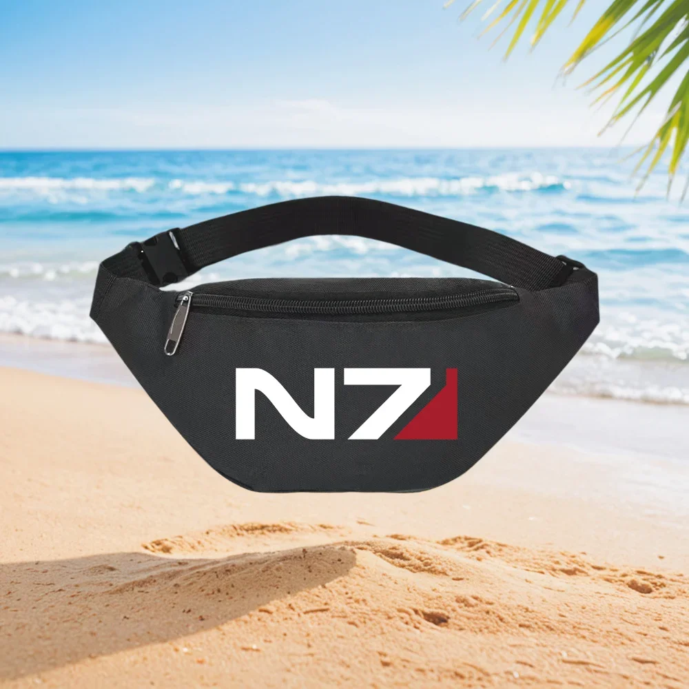 

N7 Logo Gaming Emblem Stylish Waist Backpack Crossbody Chest Bag Street Casual Sporty Fashionable Simple Unique Printed Design