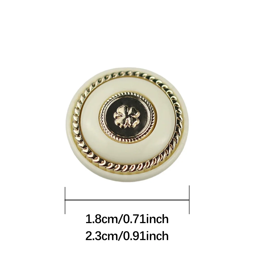 10 Pieces/set Fashion Resin Metal Buttons Coat Suit Sweater Dress Women Clothing Accessories Clover Design Decorative Buttons