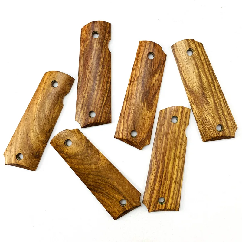 1 Pair 1911 Grips African Yellow Pear Wood Handle Grips Patch Custom Grips CNC Handle for Knife
