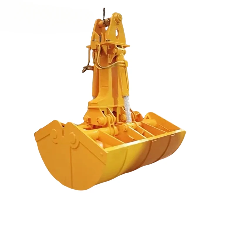 Yuezhuo Large Capacity 3CUM High Strength Q345B+NM400 Material Clamshell Double Shell Swing Grab Bucket For 5-30T