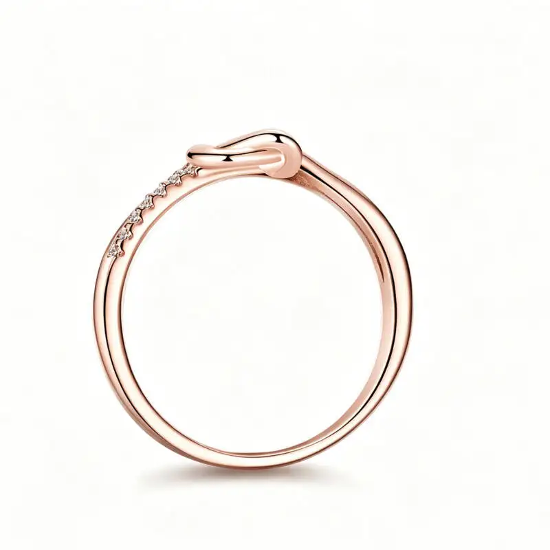 925 Sterling Silver Infinity Knot Stackable Band Ring D VVS1 Moissanite Multi Tone Love Promise Fine Jewelry For Women