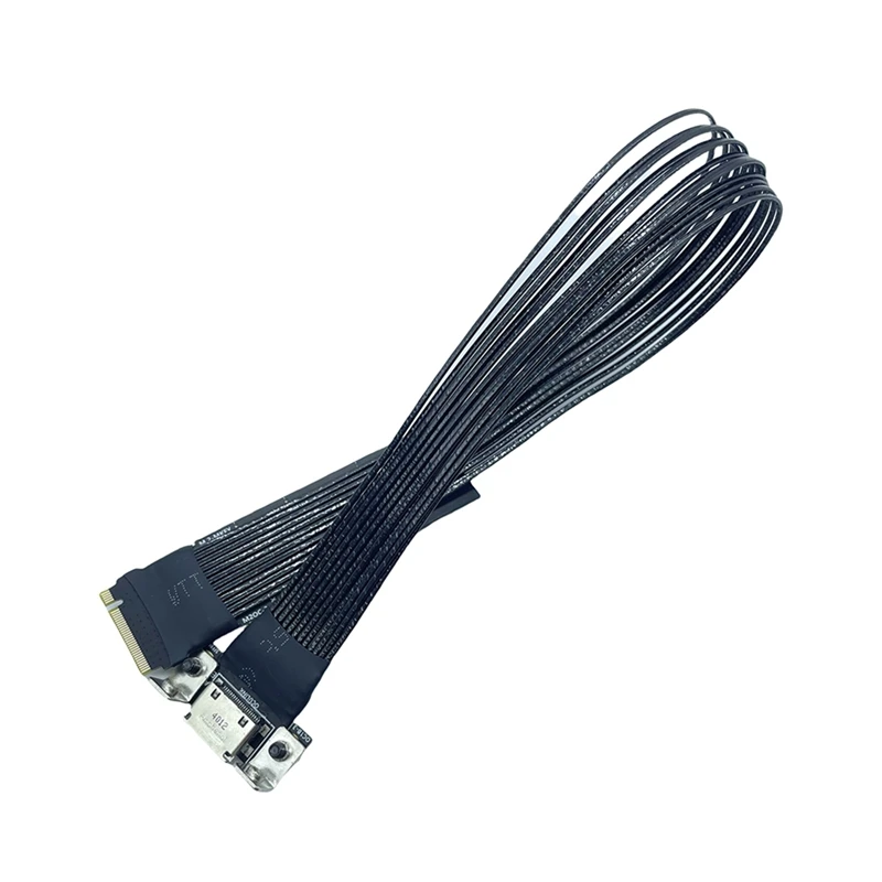 For M.2 To Oculink 4I Extension Cable Desktop M2 Mkey NVME To SFF8611 Adapter Cord Pcie 4.0 X4 Gen4 Silver Plated