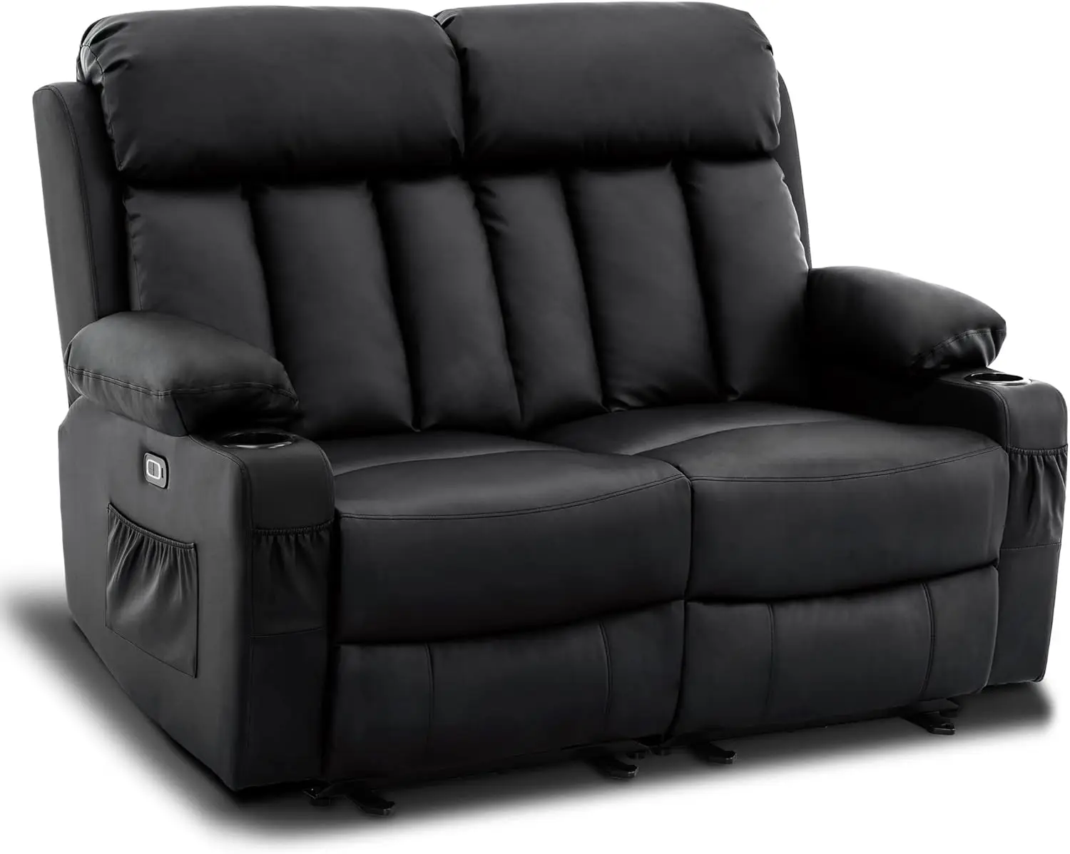 Power Loveseat Recliner Electric Reclining Loveseat Sofa with Heat and Vibration Cup Holders USB Charge Port for Living Room