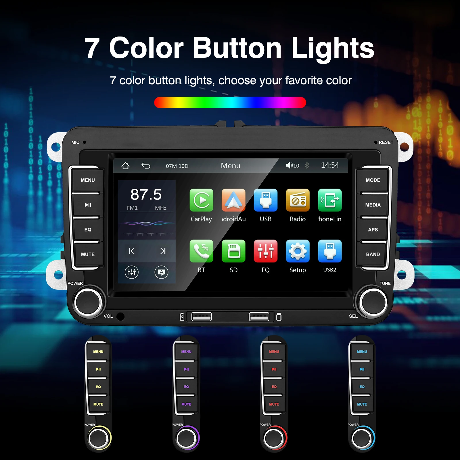 Ezonetronics 7 Inch Car Stereo Wireless Apple CarPlay Android Auto for VW Passat Golf MK5 MK6 Jetta POLO, Bluetooth FM Radio