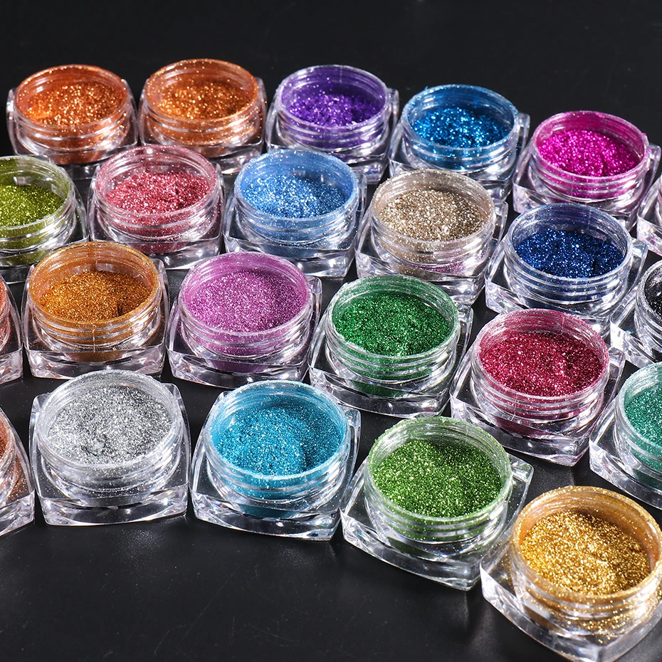 Set di polveri per unghie cromate metallizzate da 23 colori Y2K Specchio magico Oro Argento Decor Sfregamento Glitter Pigmento Fiocchi Accessori per manicure