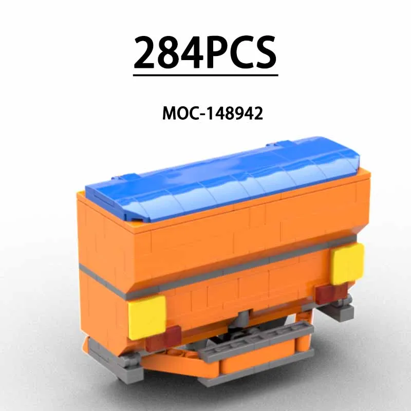 

MOC-148942 Трехточечный разбрасыватель соли, универсальный прицеп, задний трактор, задние строительные блоки из 284 предметов, подарок на день рождения, Рождественский подарок