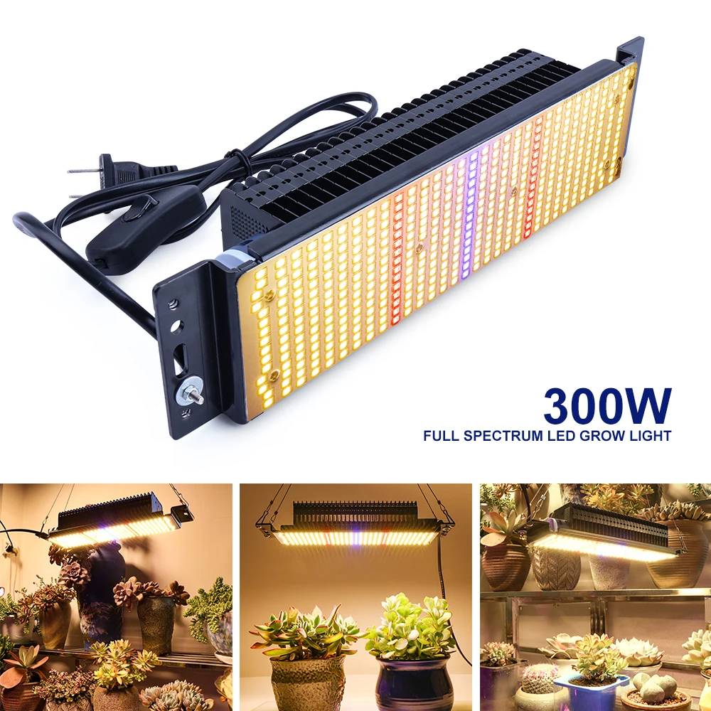 Foldable Led Grow Light 300W Full Spectrum Plant Light for Hydroponics Seedlings GrowBox Growtent Complete Kit Warm White Light