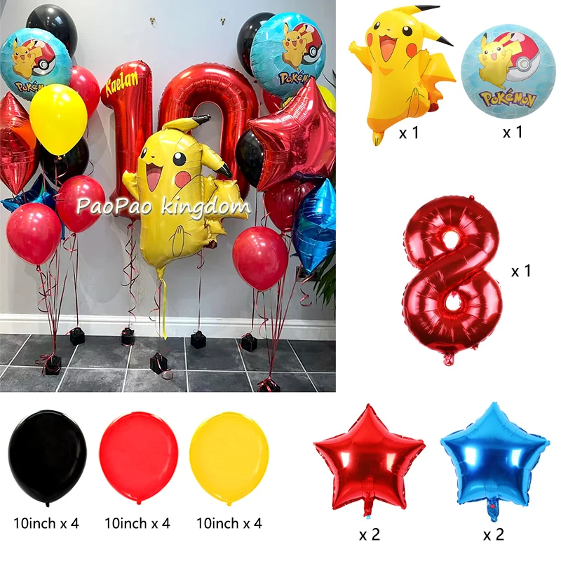 Bestseller Pikachu Ballon-Set Cartoon-Charakter Luftballons für Babyparty Geburtstagsdekoration – Detail 26