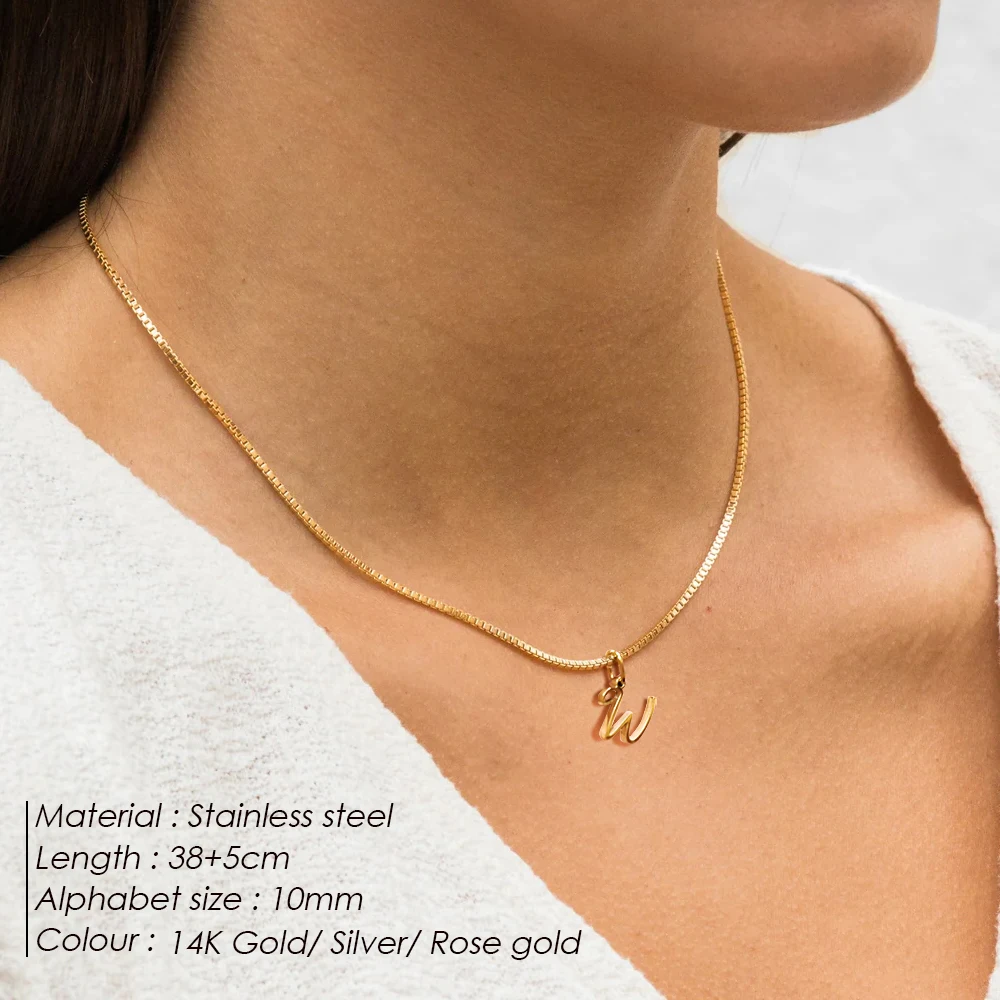 eManco الفولاذ المقاوم للصدأ DIY رسالة على شكل قلب غير النظامية قلادة مطلية بالذهب المرأة قلادة الأزياء والمجوهرات هدية #3