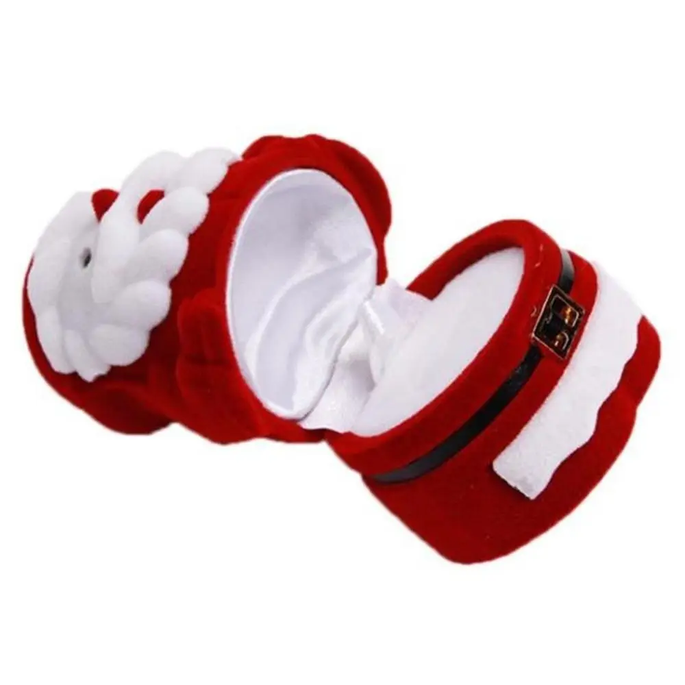 Gift Modern Hot Santa Claus Storage Box Santa Organizer Box Display Ring Case Velvet Box Case Jewelry Ring Box