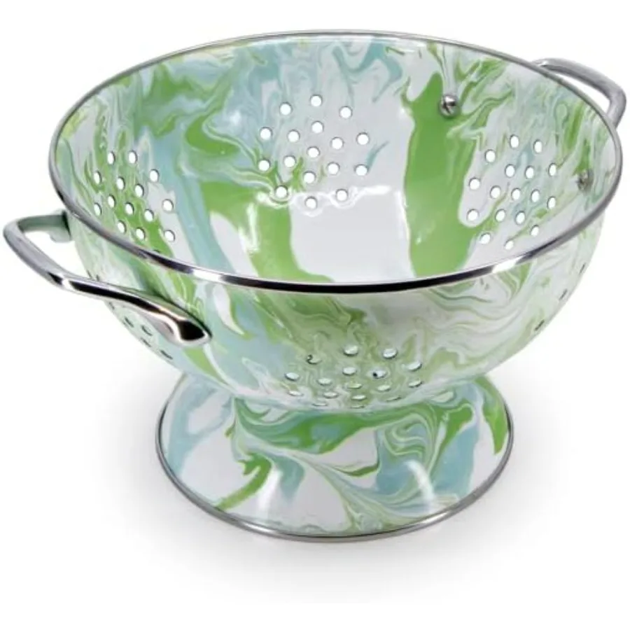 

Enamelware Medium Colander, 3 quart, Modern Monet