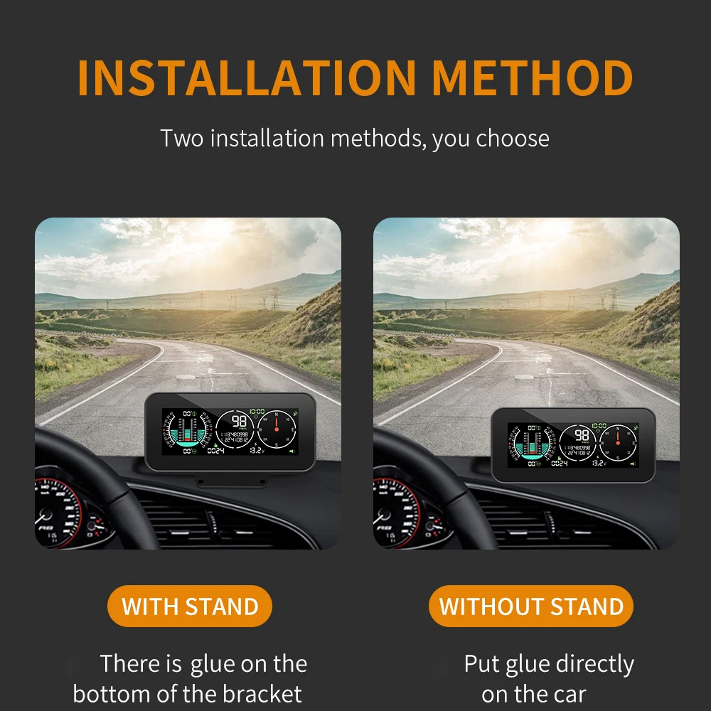 M60 Digitaler Geschwindigkeits- und Neigungsmesser Inclinometer M50 mit GPS-Tachometer und Kompass für Offroad-Zubehör 4x4 Bordcomputer – Detail 14