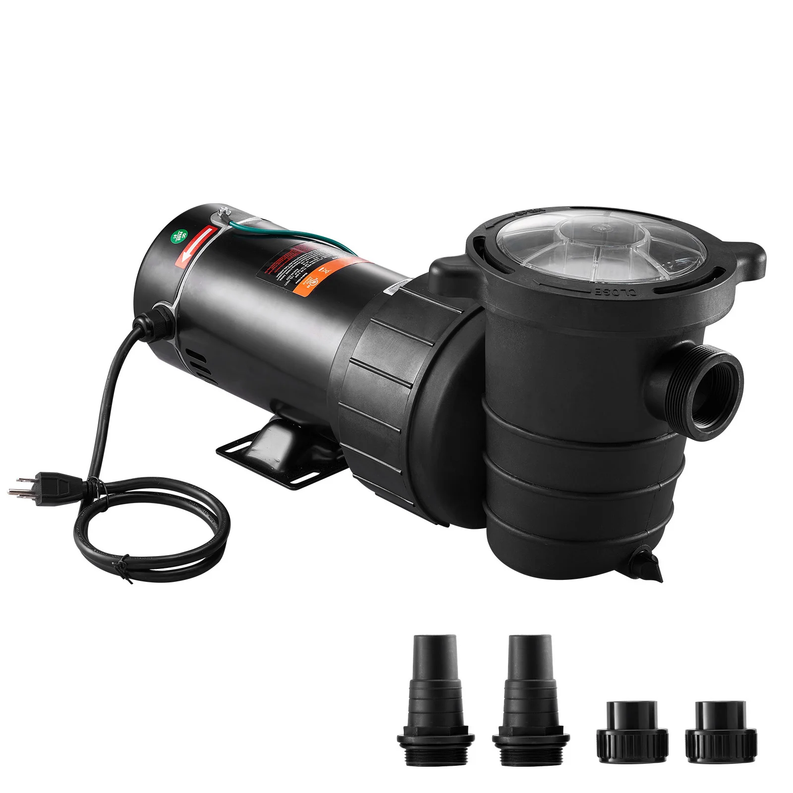 SucceBuy Swimming Pool Pump 1.5HP / 2.0HP Single Speed Pumps for Above Ground Pool with Strainer Filter Basket ETL Certification
