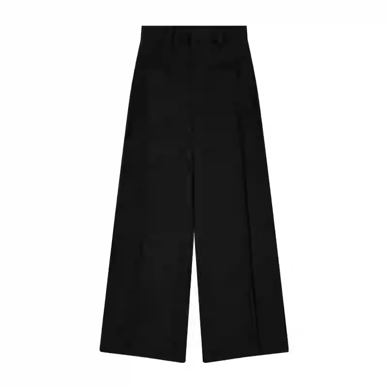 Women Suit Pants 2025 Spring Autumn New Grey Dress Slacks High Waisted Wide Leg Plus Size Drapey Lazy Vibe Floor Length Pants