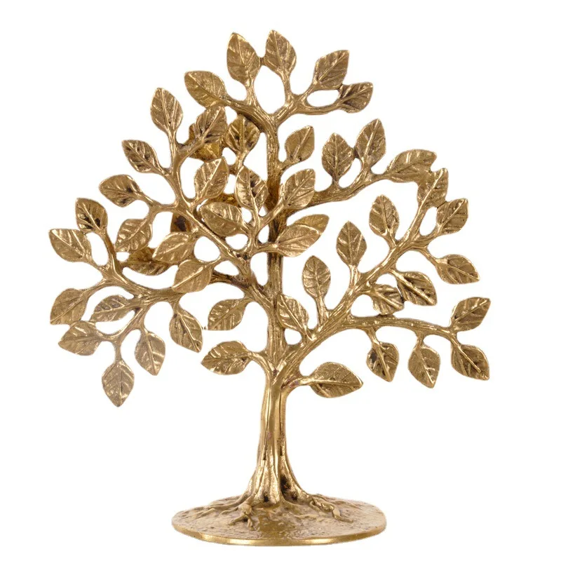 

Modern light luxury creative brass linden tree ornament living room TV cabinet desktop decoration home jewelry bedroom