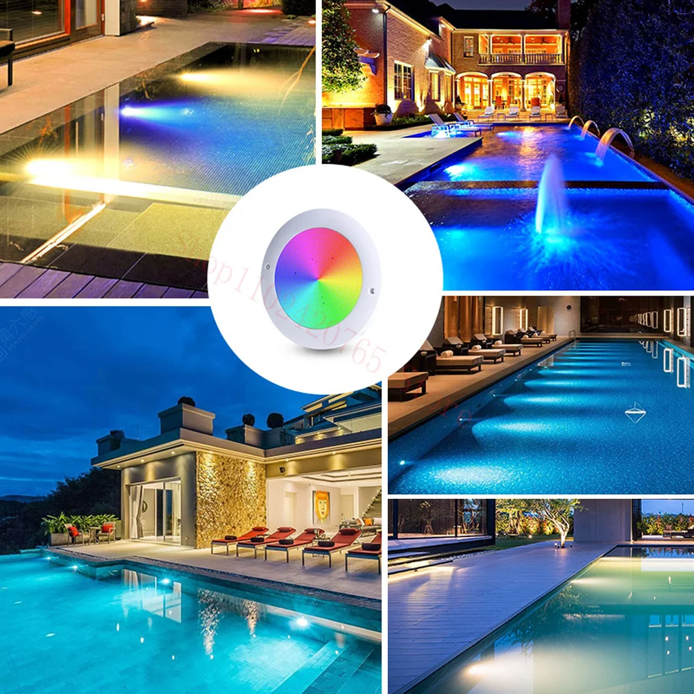 Luz LED de Piscina RGB de 12W IP68 impermeable AC/DC12V Control remoto al aire libre lámpara subacuática estanque LED Piscina Luz foco