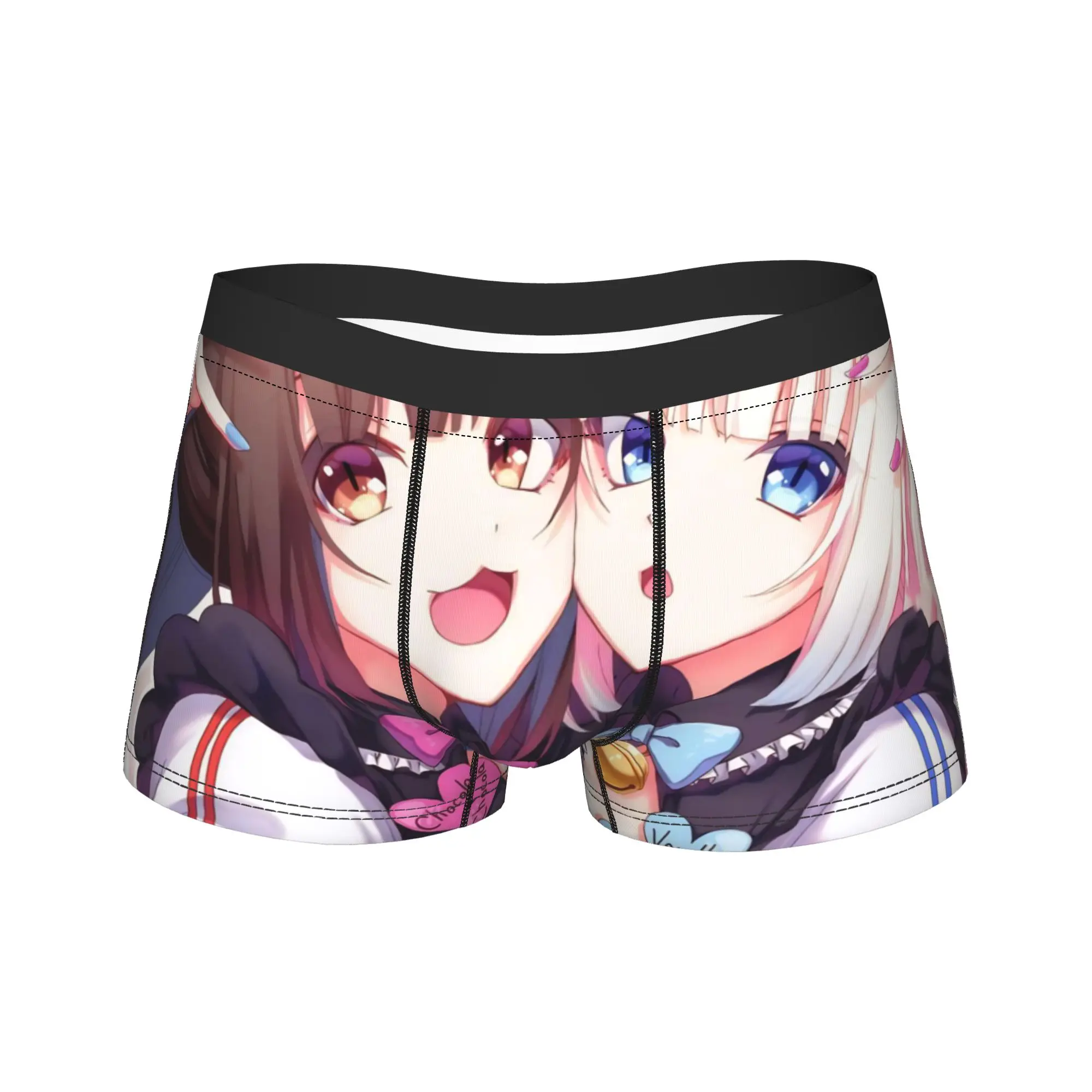 

Men Nekopara Game Chocola and Vanilla Catgirls Underwear Funny Boxer Briefs Shorts Panties Homme Breathable Underpants S-XXL