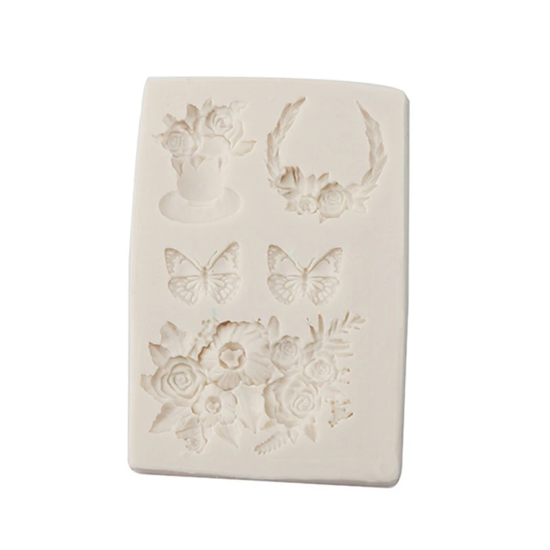 3D Flower Butterflies Silicone Flexible Mould Clay Resin Ceramics Candy Fondant Candy Chocolate Soap Mould