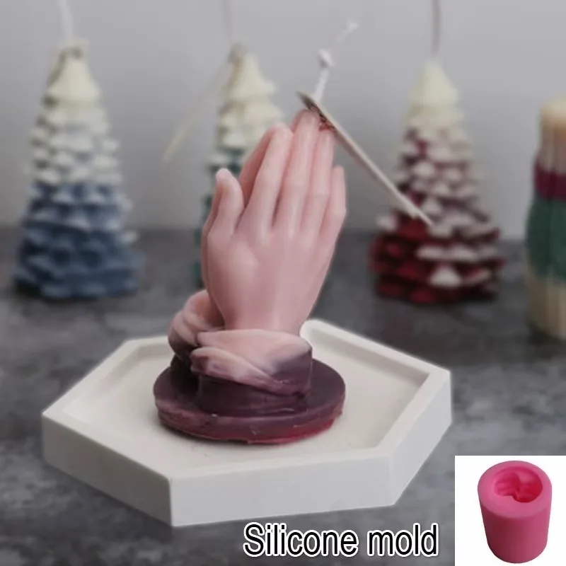 Hands Together To Pray for Blessings Silicone Wax Model Three Dimensional Palm Bid Farewell To DIY Epoxy Gypsum Decorative Mold
