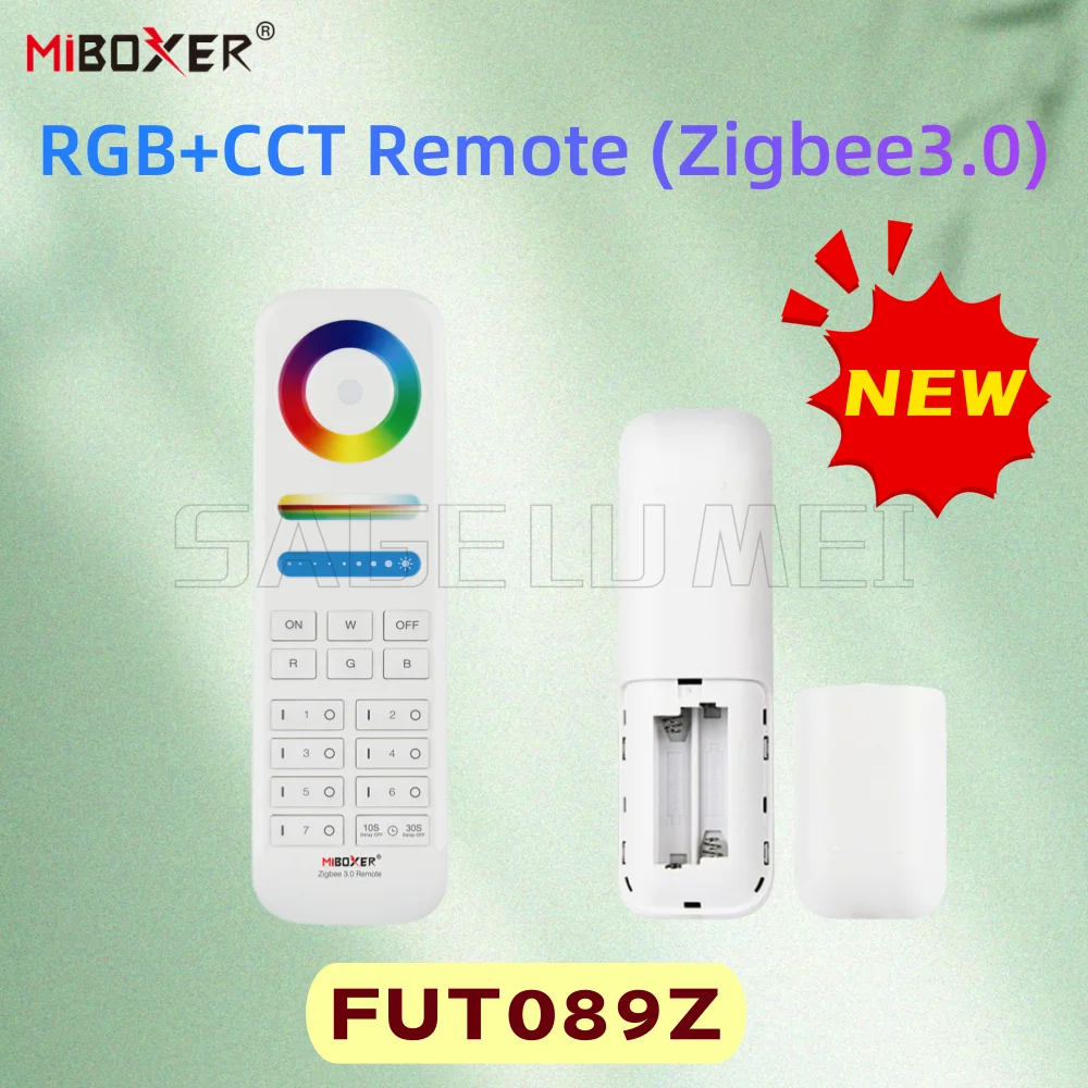 

2025 Miboxer New RGB+CCT Remote Controller FUT089Z Adopt Zigbee 3.0 Compatible 7-Zone Control for RGB+CCT LED Bulbs&Strip Light