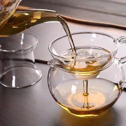 1X Glass Tea Strainer With Handle for Loose Leaf Tea Infuser Tea Filter Colander