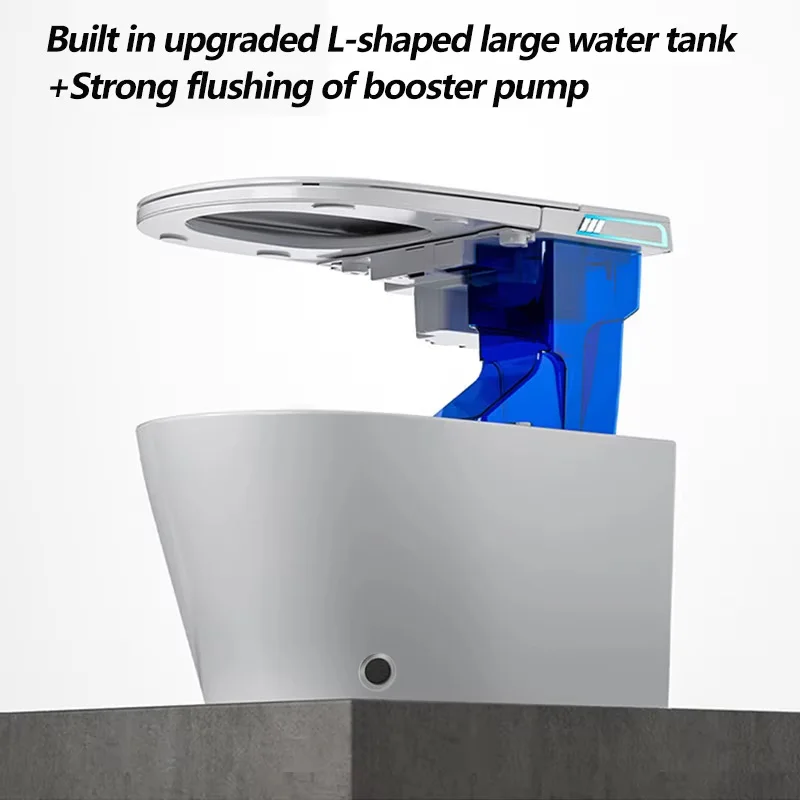 Wall-Hung Automatic Lid Flip Smart Toilet Seasonal Temp Control Built In WaterTank Toilet RemoteControl Heated Seat Auto Flush