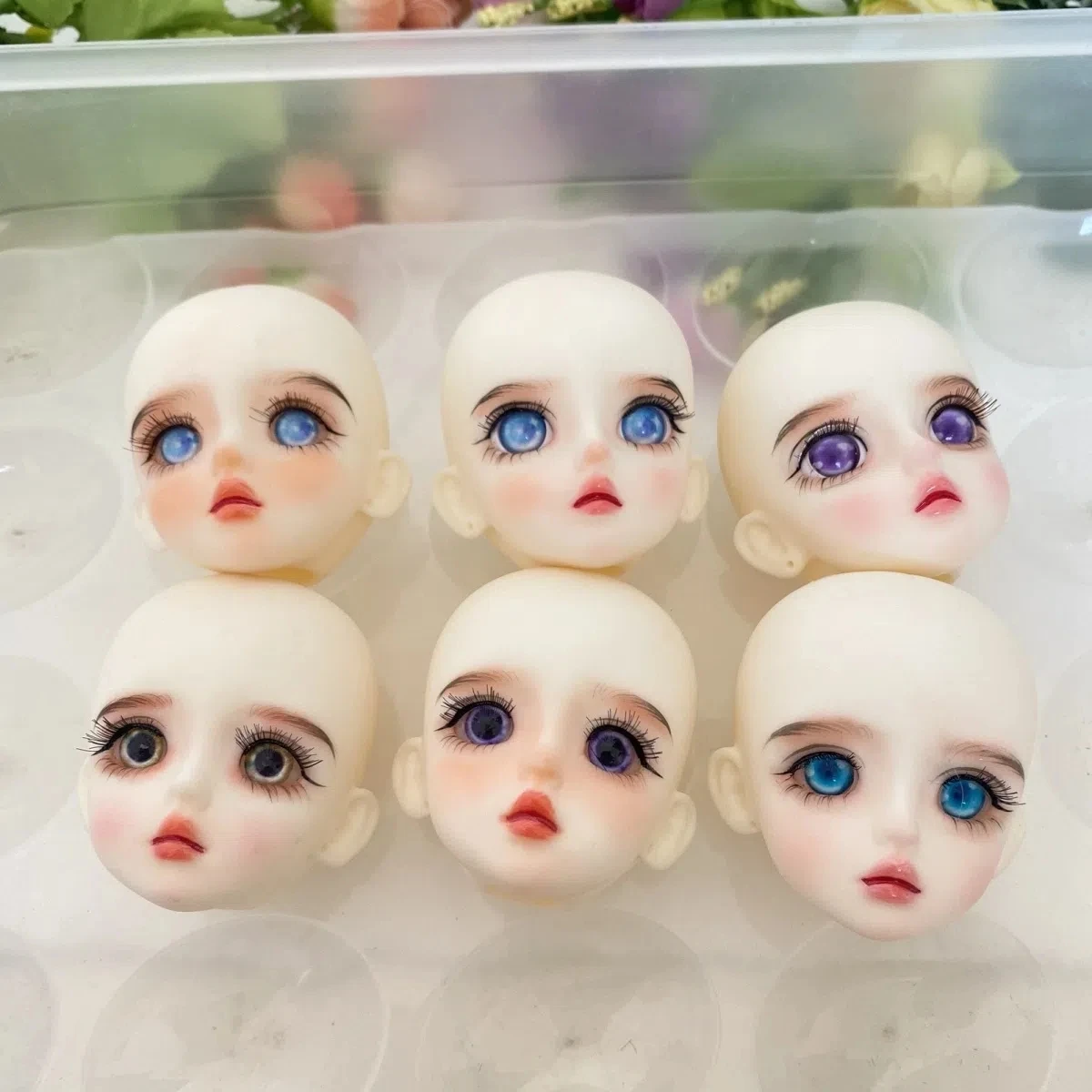 1/6 Makeup Head Acrylic Hand-painted Makeup Cute Head Mechanical joint body  doll accessories  30cm DIY doll