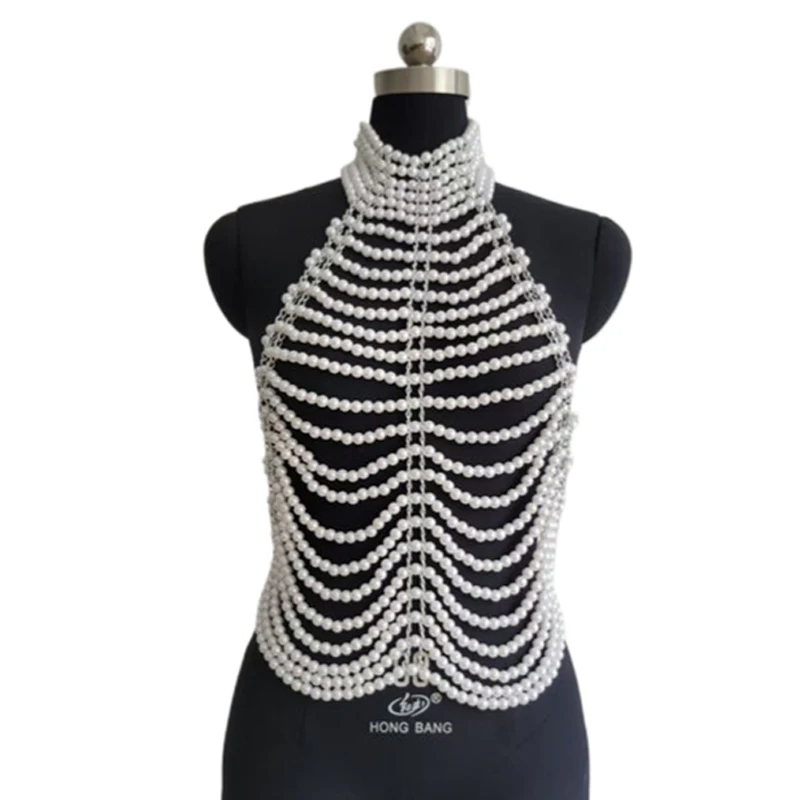 Hochwertiges Vintage Damen-Camisole mit Perlen, Crop-Top für Frauen, Sommer 2026 Y2K Kleidung, Sexy Nachtclub-Partywear Tanktop – Detail 7