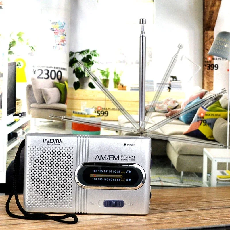 راديو BC-R21 Mini AM FM يعمل بالبطارية، أفضل استقبال، أطول وقت الجري، مكبر صوت منزلي للمشي