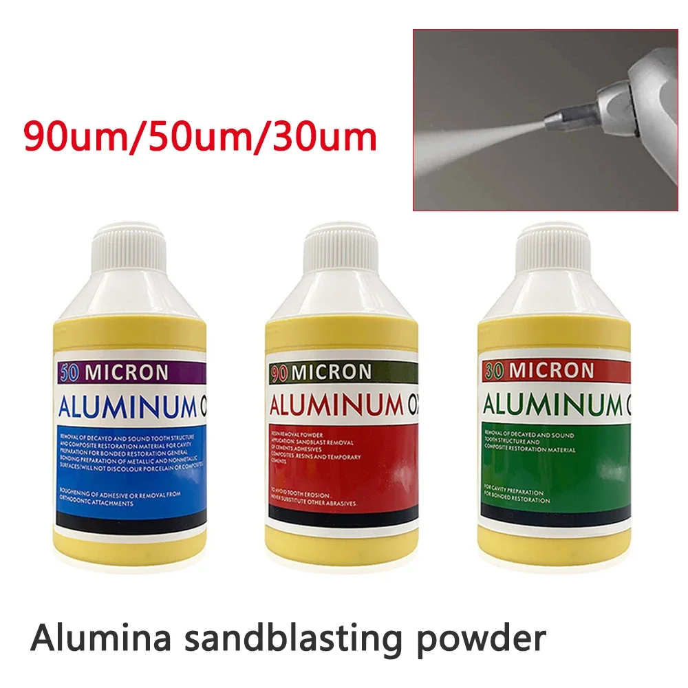 Dental Alumina Blasting Gun, Abrasive Blasting Powder, Very Fine, High Purity, Selected, 30, 50, 90 μm