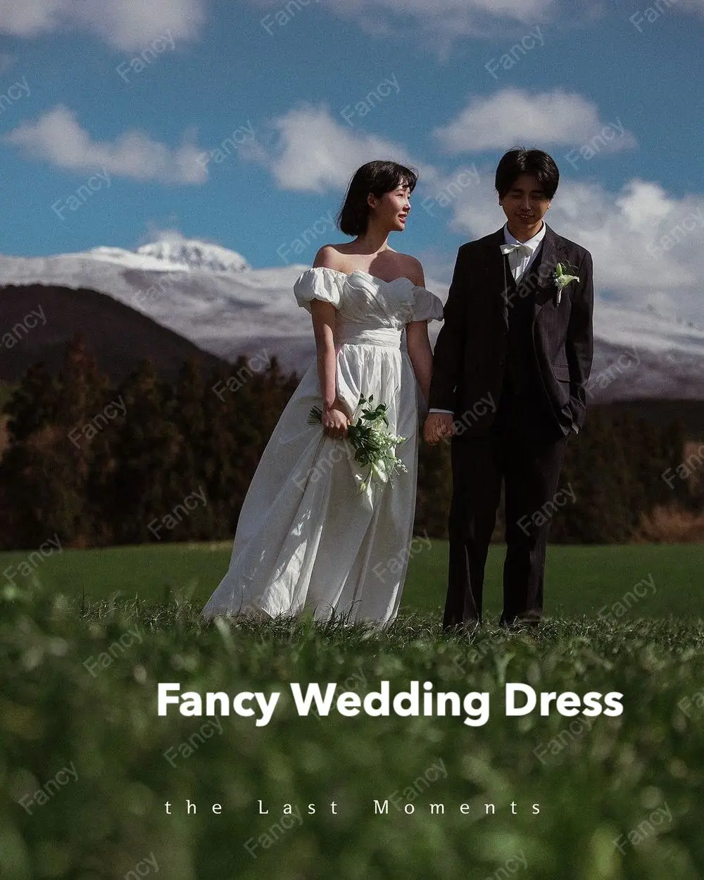 Robe de Mariée en Ivoire à Manches Courtes, Taffetas Personnalisé, pour Séance Photo de Jardin, Ligne A, Plis, pour Patients