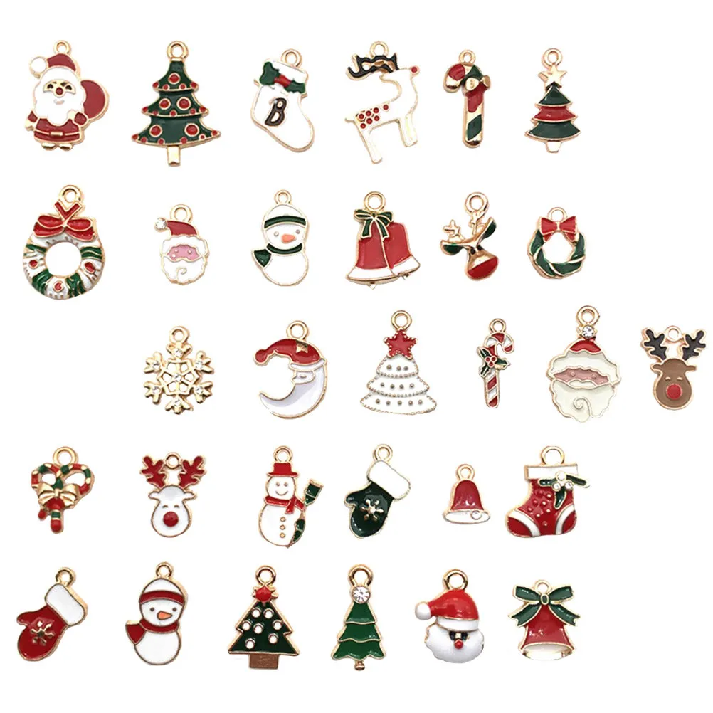 60Pcs Jewelry Accessories Xmas Alloy Pendants Classic Design DIY Craft Charms Earrings Necklace Bracelets Xmas Gift