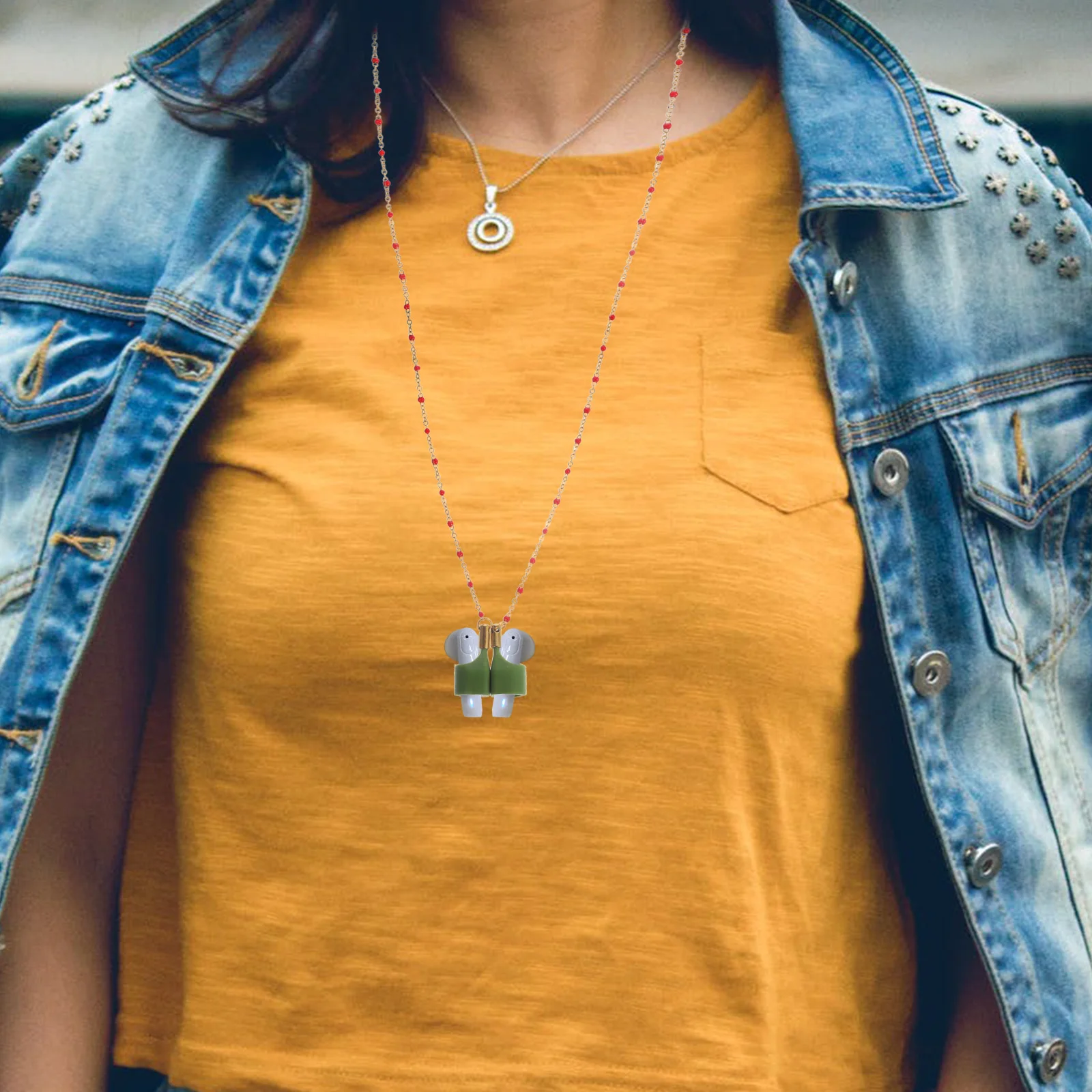 Magnetische Ohrclip-Kette in Pfirsichherz-Form, Anti-Verlust-Band für Kabellose Ohrhörer, Sport, Laufen, Yoga Kopfhörerhalter