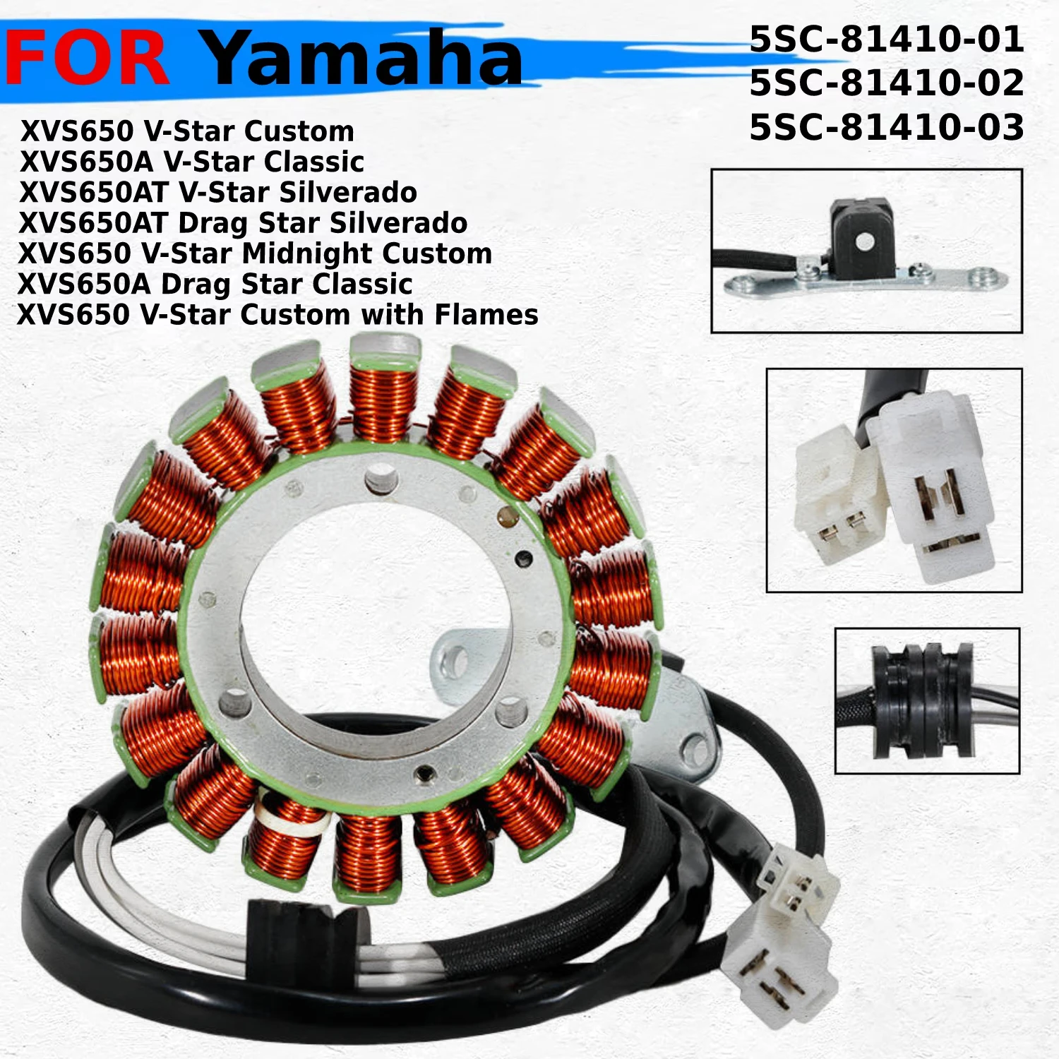 

Для Yamaha XVS650/ XVS650A/ XVS650AT V-Star Midnight Custom Drag Star Classic Silverado 5SC-81410-01 катушка зажигания мотоцикла