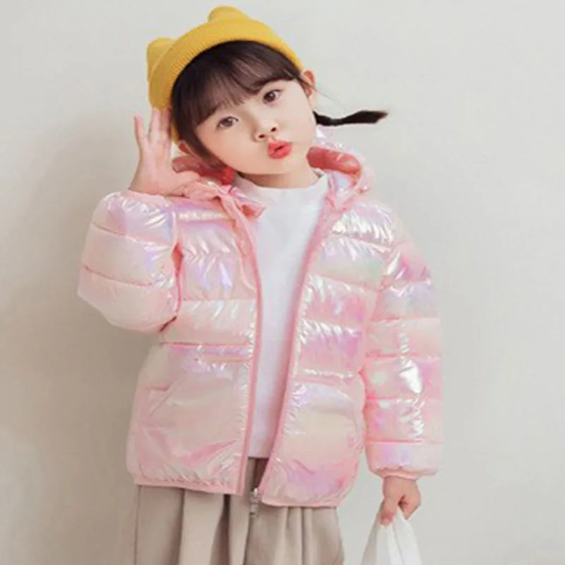 Smooth Surface Fabric Hooded Lightweight Down Jackets Winter Girls Boys Baby Warm Outerwear Kids Autumn Coats Casual Clothing