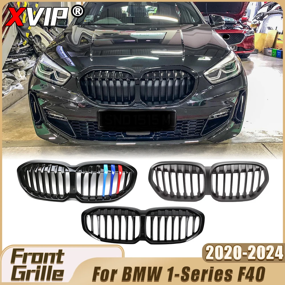 

XVIP Glossy Black Single Line Style Racing Grille Matte Black Bumper Grill Glossy M-Color Upper Grill For BMW 1 Series F40 20-24